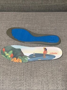 OluKai Blue Top Surf Graphic Removable Insole OLK-113A sz 7-8.5